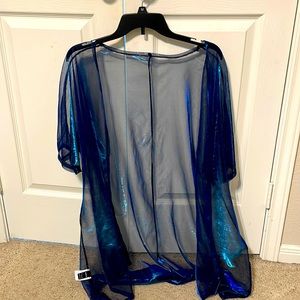 Sheer metallic kimono